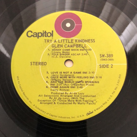 Glen Campbell Try A Little Kindness Vinyl Lp - Picture 6 of 10
